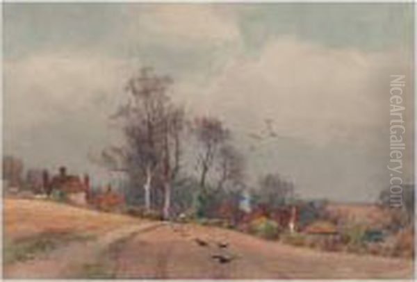 Early Spring In Surrey Oil Painting by Wilfred Williams Ball