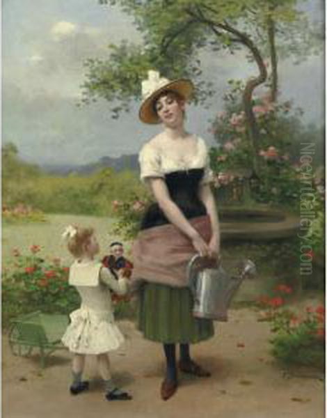 The Gardener Oil Painting by Jules Frederic Ballavoine