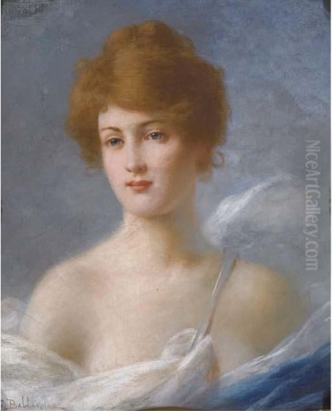 Portrait D'une Jeune Femme Oil Painting by Jules Frederic Ballavoine