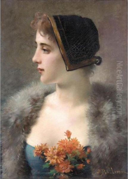 Portrait Of A Lady Oil Painting by Jules Frederic Ballavoine