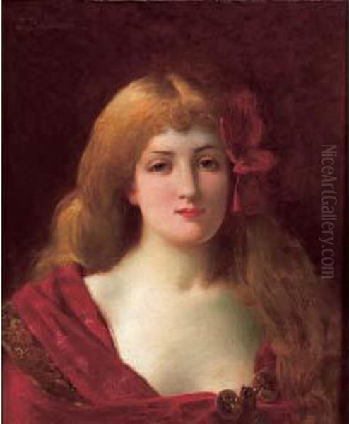 Portrait De Rousse Oil Painting by Jules Frederic Ballavoine