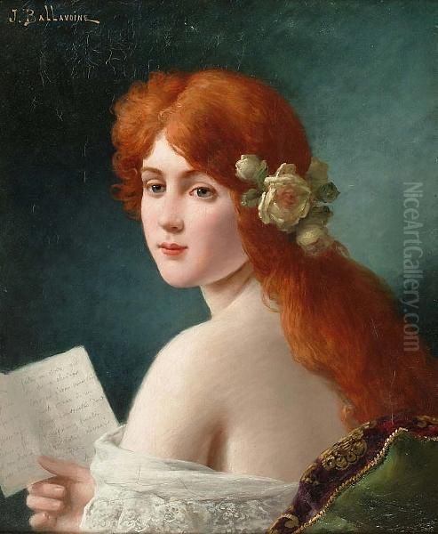 The Letter Oil Painting by Jules Frederic Ballavoine