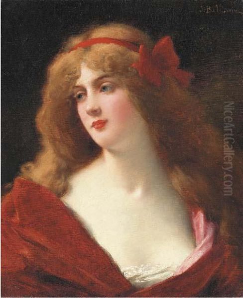 A Young Beauty Oil Painting by Jules Frederic Ballavoine