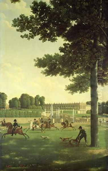 The Open Space in Front of the Grand Trianon, 1810 Oil Painting by Jean-Joseph-Xavier Bidauld