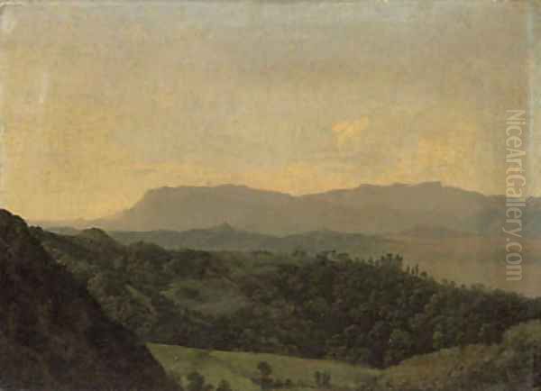 An extensive mountainous landscape Oil Painting by Jean-Joseph-Xavier Bidauld