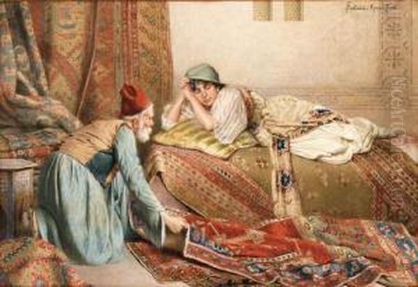 The Carpet Seller Oil Painting by Federico Ballesio