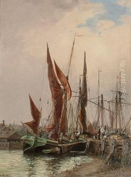 Loading The Boat Oil Painting by Auguste Ballin