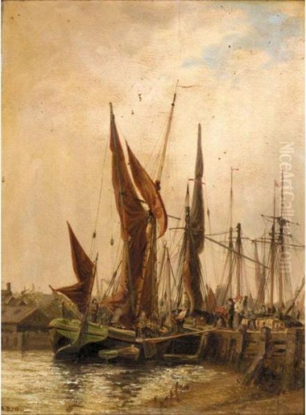 Harbour View Oil Painting by Auguste Ballin