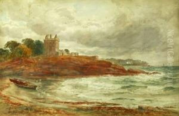 Castle Ruin By The Sea Oil Painting by Alexander Ballingall