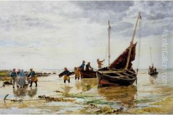 The Return Of The Fishing Fleet Oil Painting by Alexander Ballingall