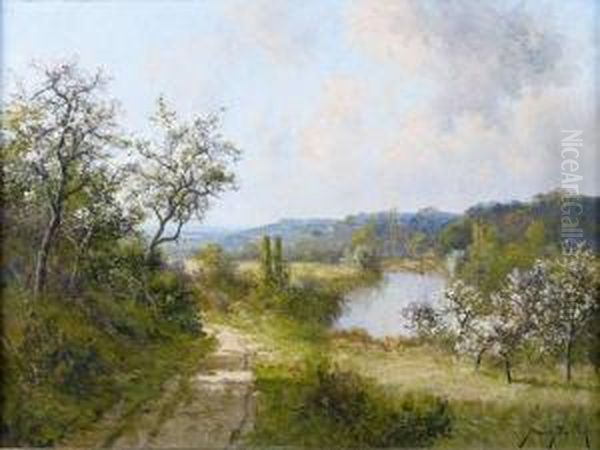 La Vallee Fleurie Oil Painting by Pierre Ernest Ballue