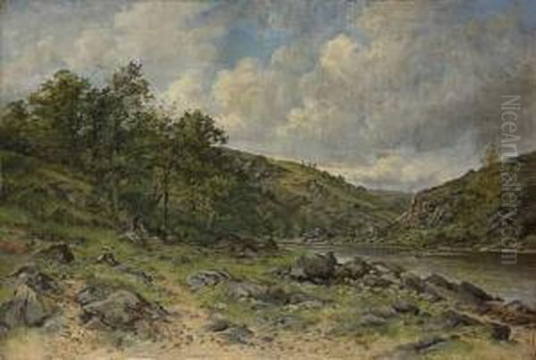 La Creuse A Gargilesse Oil Painting by Pierre Ernest Ballue