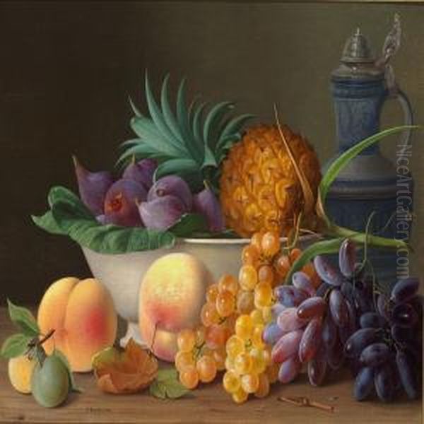 Still Life With Fruit Oil Painting by Carl Vilhelm Balsgaard