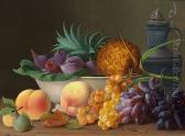 Still Life With Fruit On A Table Oil Painting by Carl Vilhelm Balsgaard