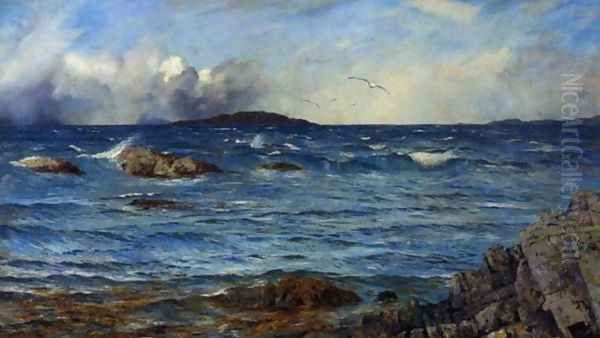 Across the sea to the island beyond Oil Painting by Thomas C. S. Benham