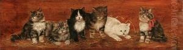 Six Kittens Oil Painting by Bessie, Betsie Bamber