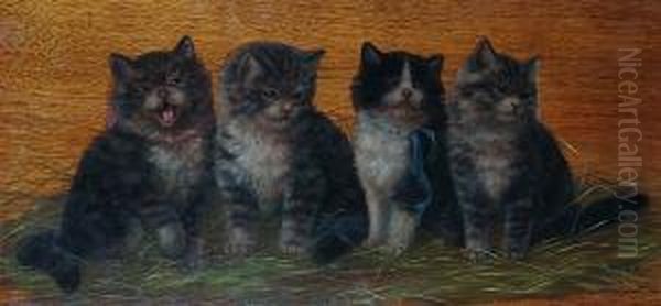 Kittens Oil Painting by Bessie, Betsie Bamber