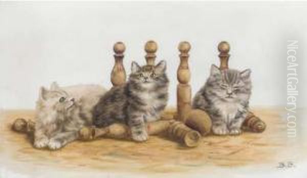 A Game Of Skittles Oil Painting by Bessie, Betsie Bamber