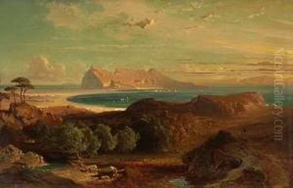 Gibraltar. Oil Painting by Friedrich Bamberger