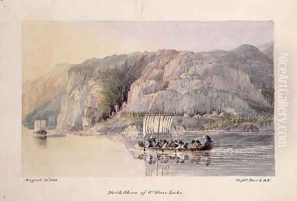 North Shore of Great Slave Lake 1833 Oil Painting by Sir George Back