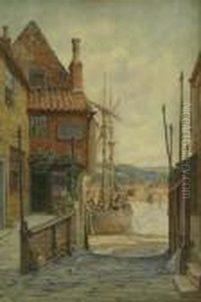 Whitby Harbour Oil Painting by Elias Mollineaux Bancroft