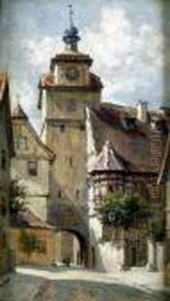 A Pair, Medieval Gateways Oil Painting by Elias Mollineaux Bancroft