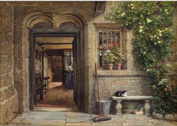 The Brethrens' Kitchen, The Leycester Hospital, Warwick Oil Painting by Elias Mollineaux Bancroft