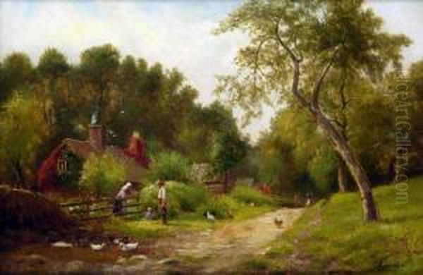 Arley On Severn Oil Painting by Alfred Banner