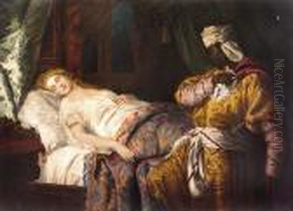 Otello Es Desdemona Oil Painting by Leopold Bara