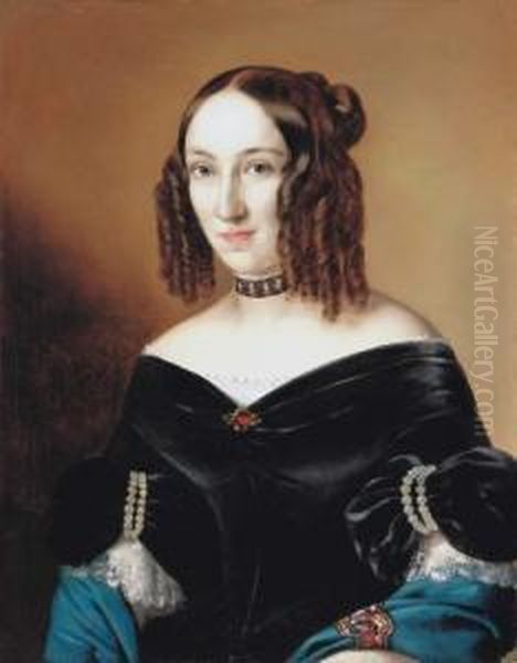 Countess Mrs. Janos Bethlen, Baroness Zsuzsanna Wesselenyi Oil Painting by Miklos Barabas