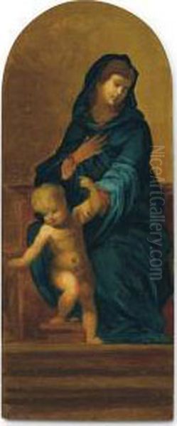 Madonna Col Bambino Oil Painting by Nicolo Barabino