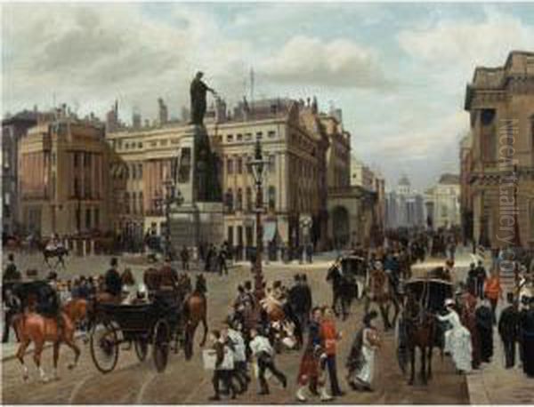 Waterloo Place Oil Painting by Filippo Baratti