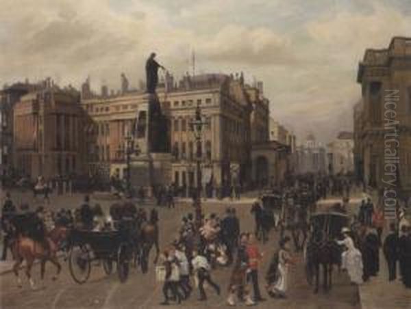 Waterloo Place Oil Painting by Filippo Baratti