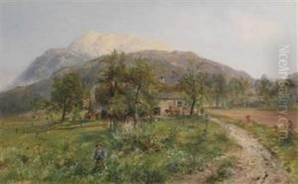 View Of Thedobratsch Oil Painting by Emil Barbarini