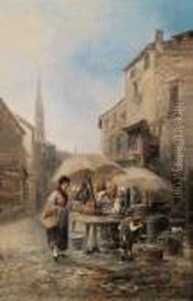 Markttag Oil Painting by Emil Barbarini