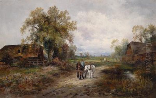 Auf Der Landstrase Oil Painting by Emil Barbarini