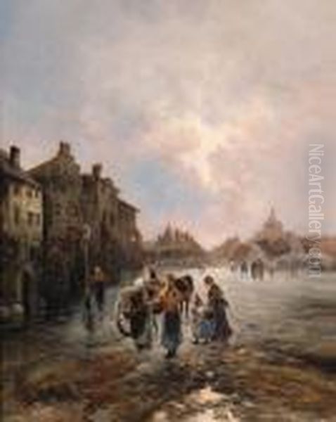 Motiv Aus Schaerbeck Oil Painting by Emil Barbarini