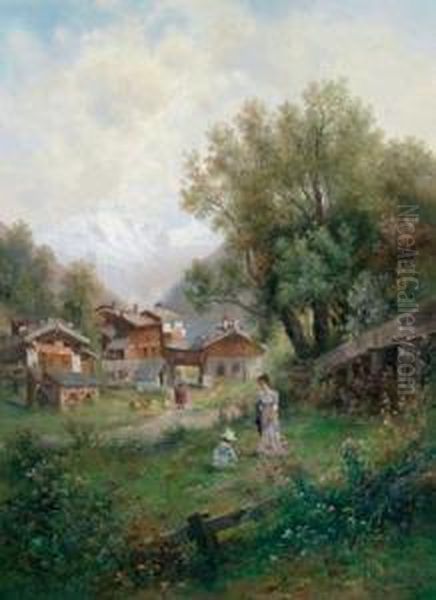 In The Stubaital Oil Painting by Emil Barbarini