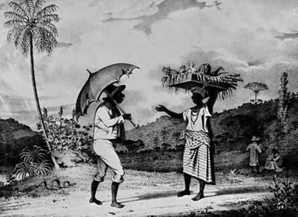 Sunday Morning in the Country,from 'Brigdan's West Indian Sketches', 1851 Oil Painting by Richard Bridgens