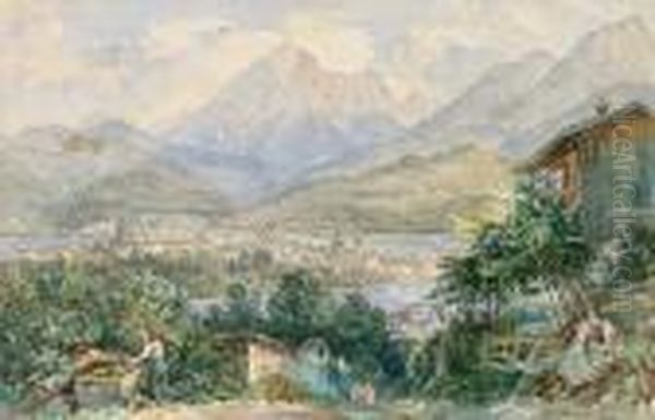 Veduta Di Innsbruck Oil Painting by Franz Barbarini