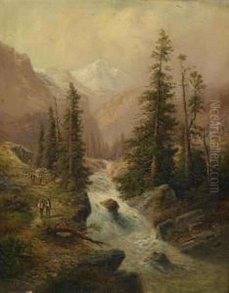 Returning Home Along The River Oil Painting by Gustav Barbarini