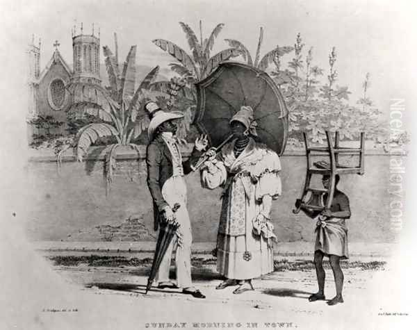 Sunday Morning in Town, from 'Bridgen's West Indian Sketches', 1851 Oil Painting by Richard Bridgens