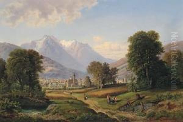 Blick Auf Garmisch Oil Painting by Gustav Barbarini