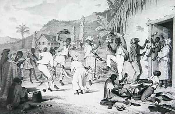 Negro Dance, from 'West India Scenery with Illustrations of Negro Character', 1836 Oil Painting by Richard Bridgens