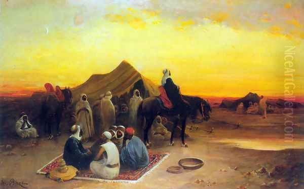 At the oasis Oil Painting by Honore Boze