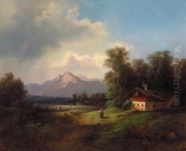 Landschaft Aus Dem Salzburgischem Oil Painting by Gustav Barbarini