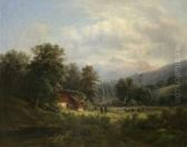 Wiesbach-horn Oil Painting by Gustav Barbarini