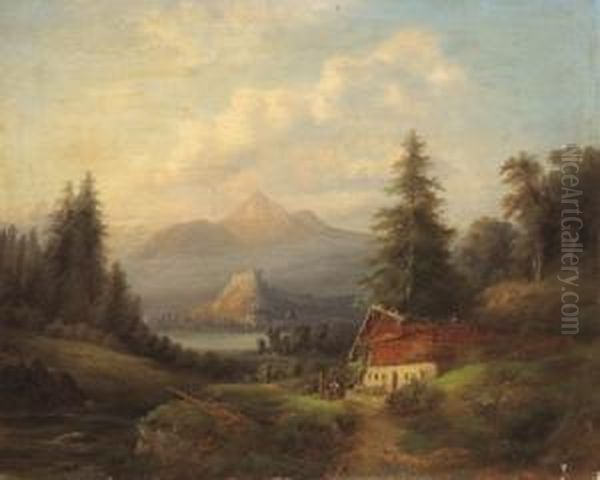 Blick Auf Salzburg Oil Painting by Gustav Barbarini