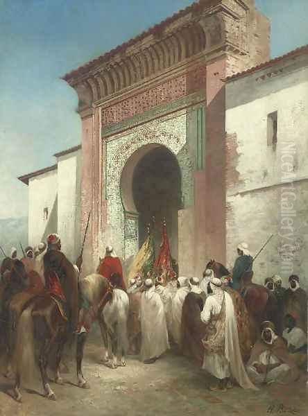 Royal Procession at the Gateway Oil Painting by Honore Boze