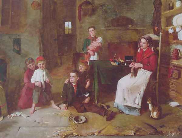 A mother's touch Oil Painting by Edward Charles Barnes